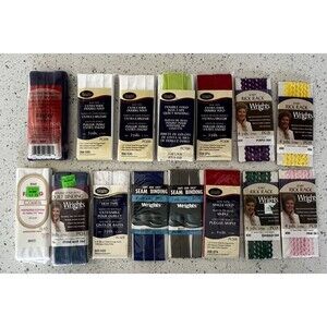 Wrights Vintage Lot Of 15 Bias Tape, Seam Binding, Ric Rac Etc  Assorted Colors